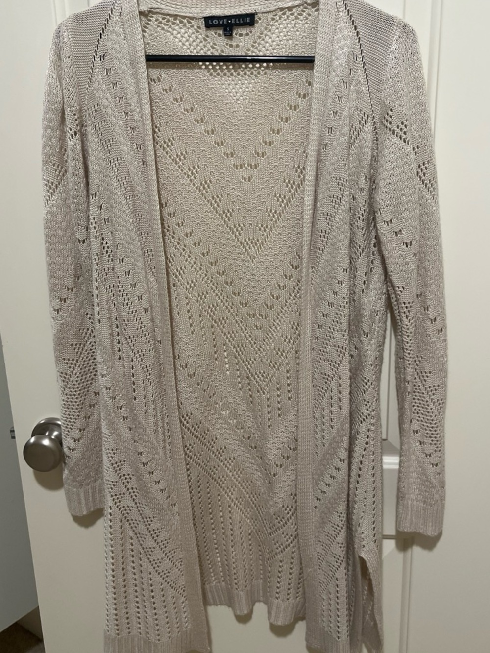 LOVE + ELLIE Open-Knit Cream Cardigan